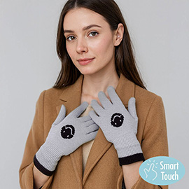 Knit Smile Accent Smart Touch Gloves