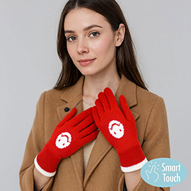 Knit Smile Accent Smart Touch Gloves