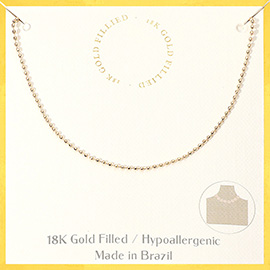 18K Gold Filled Beaded Chain Necklace