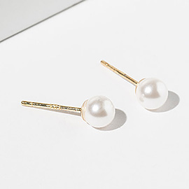 Gold Dipped Swarovski Pearl Stud Earrings