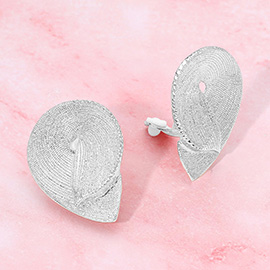 Textured Metal Sculpted Swirl Clip On Earrings