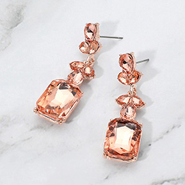 Geometric Rectangle Drop Evening Earrings