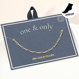 18K Gold Filled Paperclip Chain Anklet