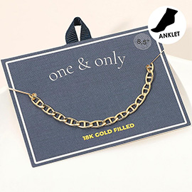 18K Gold Filled Mariner Link Chain Anklet