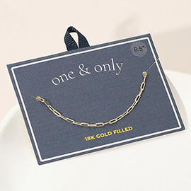 18K Gold Filled Paperclip Chain Bracelet