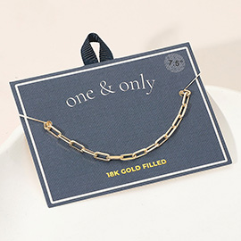 18K Gold Filled Paperclip Chain Bracelet