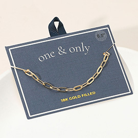 18K Gold Filled Oval Paperclip Chain Bracelet