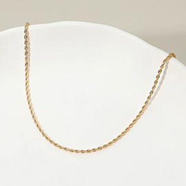 18K Gold Filled Twisted Rope Chain Necklace
