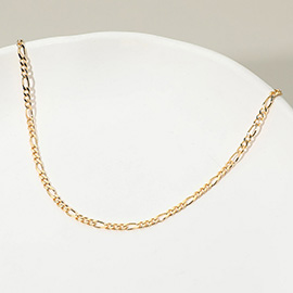 18K Gold Filled Classic Figaro Chain Necklace