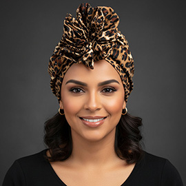 Leopard Patterned Knot Turban Hair Wrap