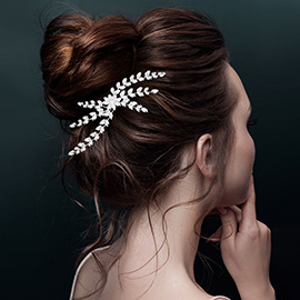 Radiant Marquise CZ Stone Cluster Flower Accent Vine Hair Comb