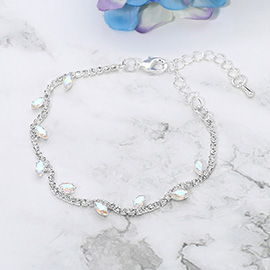 CZ Marquise Cluster Accent Evening Tennis Bracelet