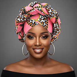 Bold Abstract Pattern Printed Turban Hair Wrap