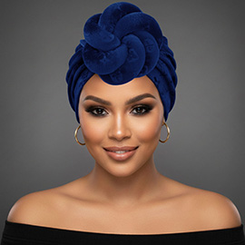 Sculpted Floral Knot Accent Turban Hair Wrap