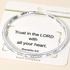 Inspirational Religious Message Engraved Bangle Bracelet