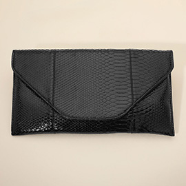Snake Skin Patterned Envelope Clutch / Shoulder Bag