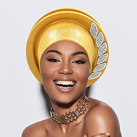 Stone Paved Marquise Leaf Accent Layered Turban Hair Wrap