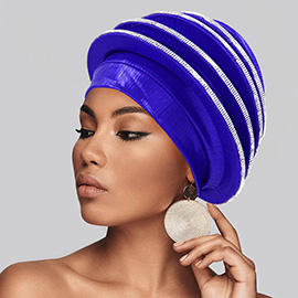 Elegant Rhinestone Studded Chic Layered Turban Hair Wrap
