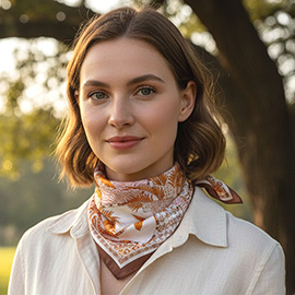 Abstract Tropical Palm Tree Leopard Pattern Printed Square Silky Satin Bandana Scarf