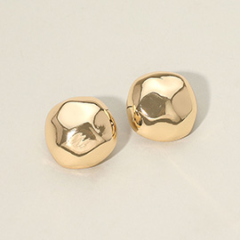 Gold Dipped Organic Pebble Stud Earrings