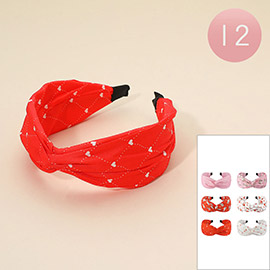 12PCS - Heart Love Pattern Knot Headbands