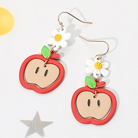 Daisy Apple Slice Link Drop Earrings