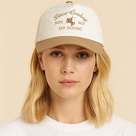 Disco Cowboy Embroidered Five Panel Canvas Baseball Cap
