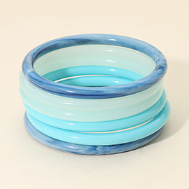 6PCS - Stackable Resin Bangle Multi Layered Bracelets