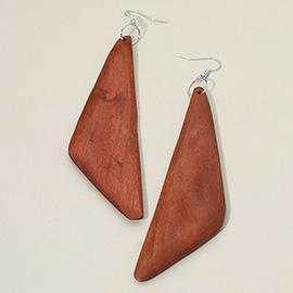 Geometric Wooden Drop Dangle Earrings