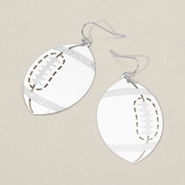 Metal Cutout Football Dangle Earrings