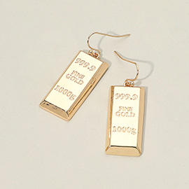 Metal Gold Bar Drop Dangle Earrings