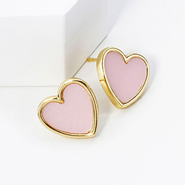 Gold Dipped Heart Stud Earrings