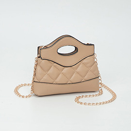 Smooth Faux Leather Mini Quilted Handbag Crossbody Bag