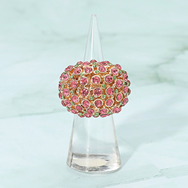 Rhinestone Paved Dome Stretch Statement Ring