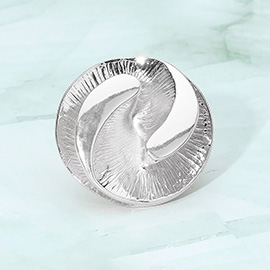 Bold Sculpted Metal Dome Stretch Statement Ring