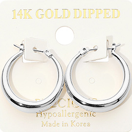 14K Gold Dipped Hypoallergenic Pin Catch Hoop Earrings