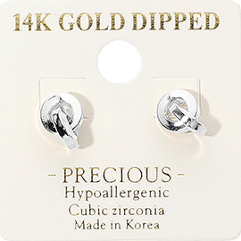 14K Gold Dipped Hypoallergenic Knot Stud Earrings