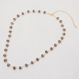 Faceted Bead Station Chain Necklace