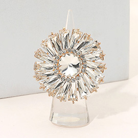 Bold Radiant Sunburst Stretch Statement Ring