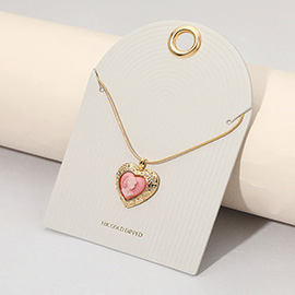18K Gold Dipped Vintage Cameo Heart Pendant Necklace