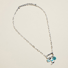 Western Heart Cowboy Boot Horseshoe Charm Pendant Necklace