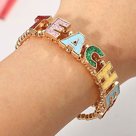 TEACHER Beaded Stretch Bracelet