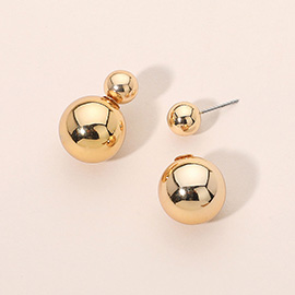Classic Double Sided Ball Stud Peekaboo Earrings