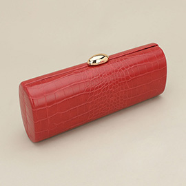 Faux Leather Textured Pattern Clutch Evening Bag