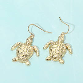 Metal Sea Turtle Drop Dangle Earrings