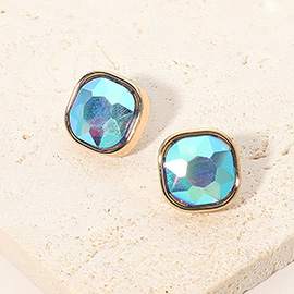 Square Cut Gem Evening Stud Earrings