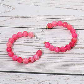 Resin Ball Beaded Hoop Earrings