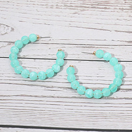 Resin Ball Beaded Hoop Earrings