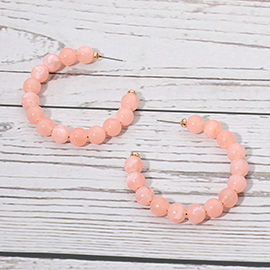Resin Ball Beaded Hoop Earrings