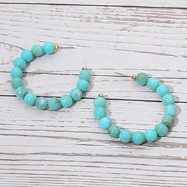 Resin Ball Beaded Hoop Earrings